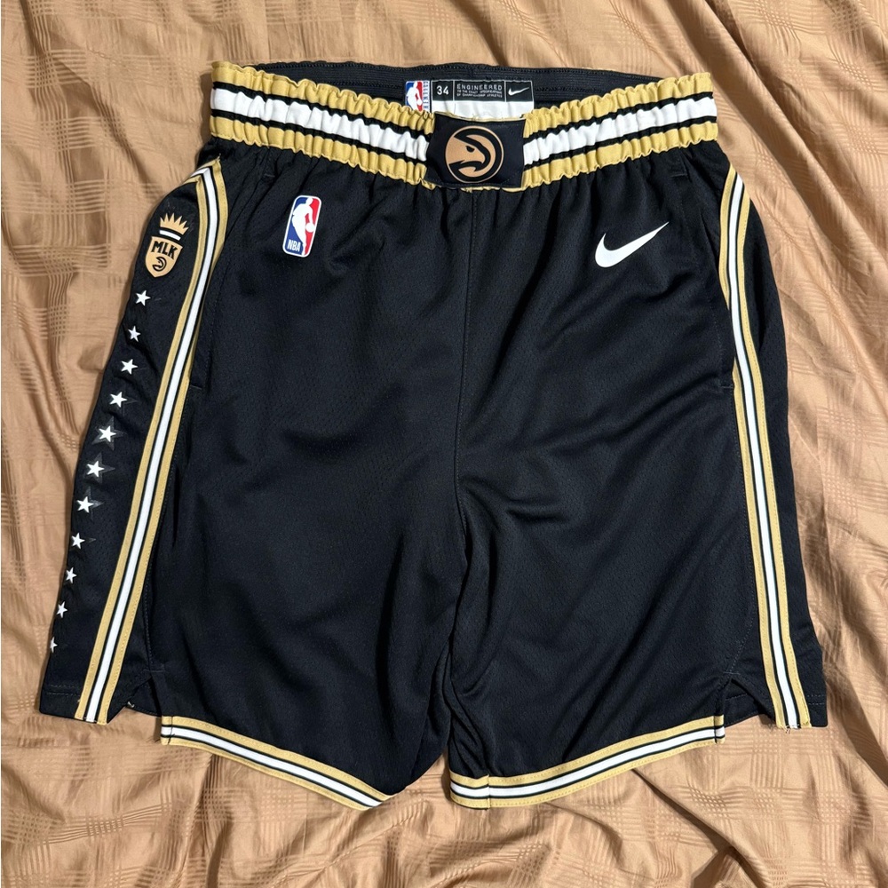 Nike NBA Atlanta Hawks MLK Shorts with Gold Trim